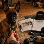 Dressage du malinois : chiot Malinois récompensé en intérieur