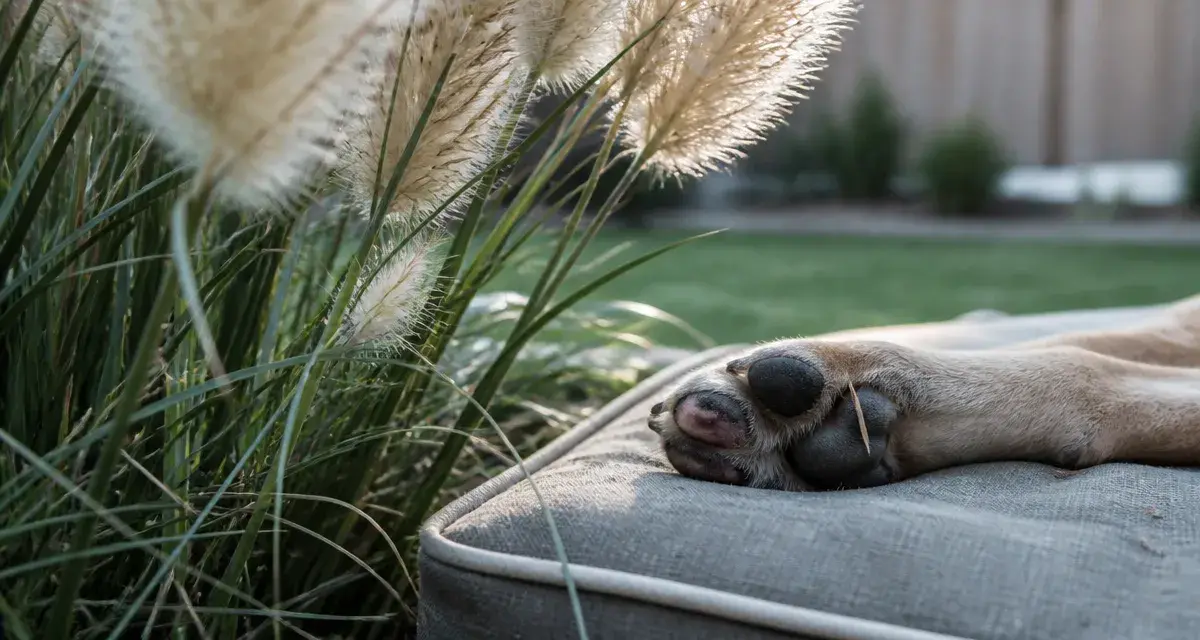 Herbe de la pampa danger chien : touffe au jardin, trace d’irritation