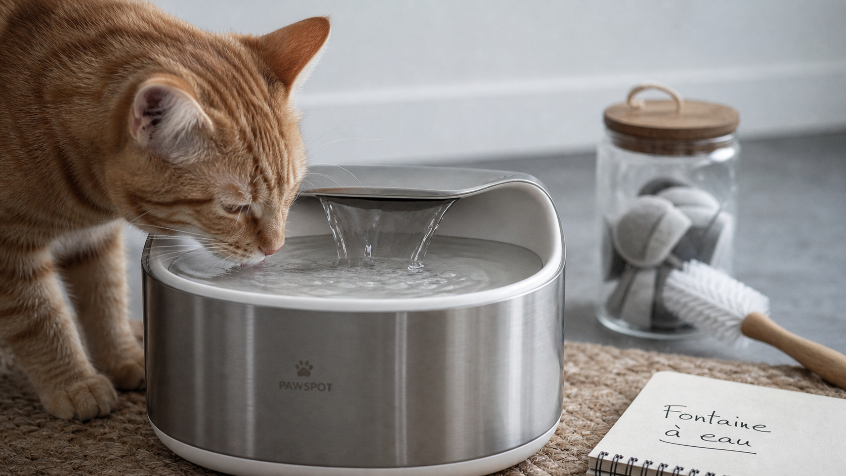 Meilleure fontaine à eau chat en inox, eau fraîche pour éviter les calculs urinaires