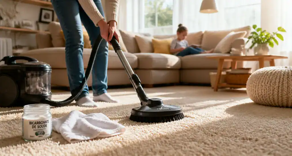 Nettoyer une moquette avec astuces naturelles