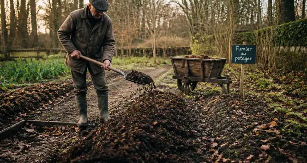 quand mettre du fumier au jardin image potager