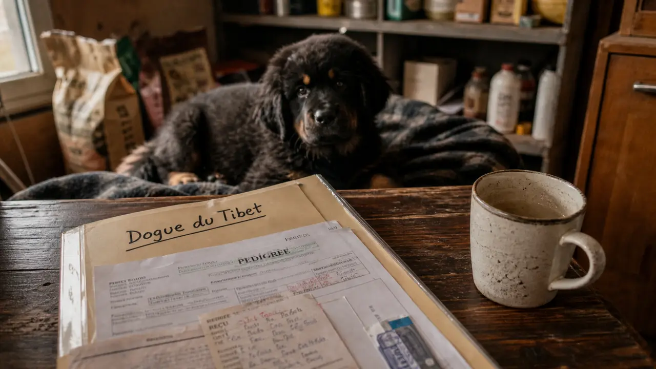 Dogue du Tibet prix : chiot mastiff tibétain noir et dossier pedigree