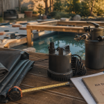 Kit bassin poisson hors sol en montage : liner EPDM sur terrasse bois