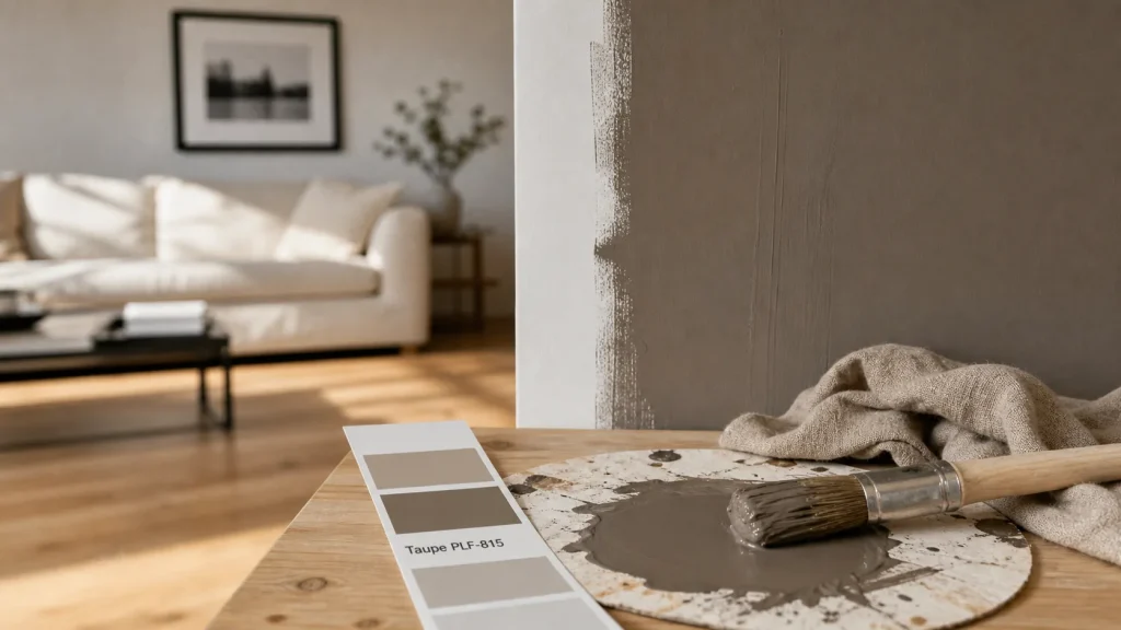 Peinture taupe : mur taupe gris, nuancier et finition