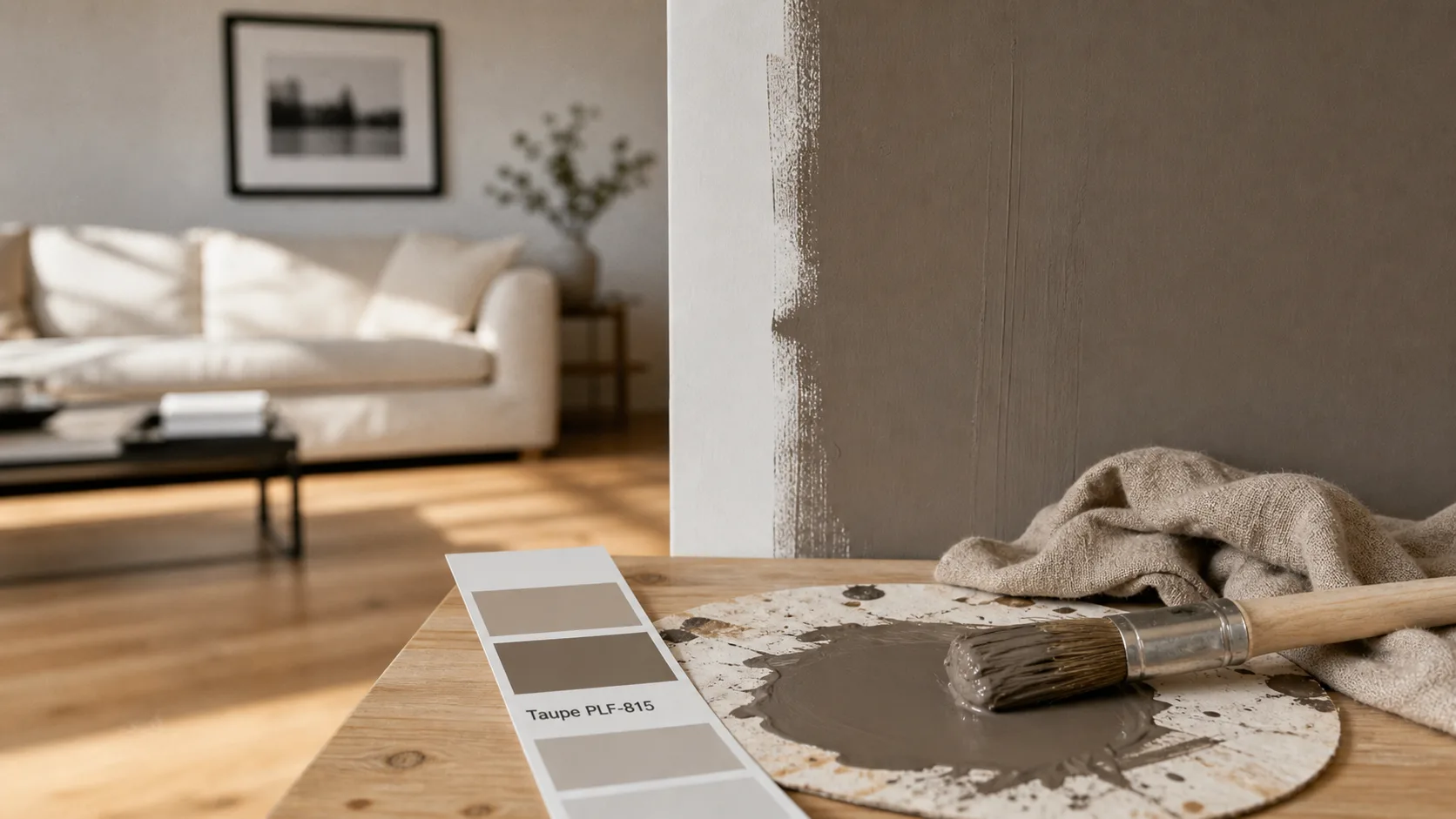 Peinture taupe : mur taupe gris, nuancier et finition