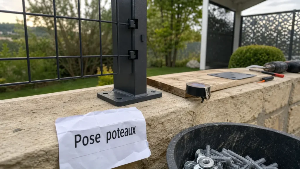 Poteaux grillage rigide : clips, encoches et compatibilités à vérifier avant d’acheter