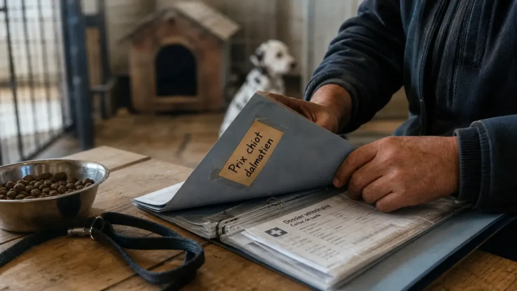 Prix chiot dalmatien : documents vétérinaires et identification