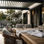Terrasse couverte maison avec pergola adossée aluminium