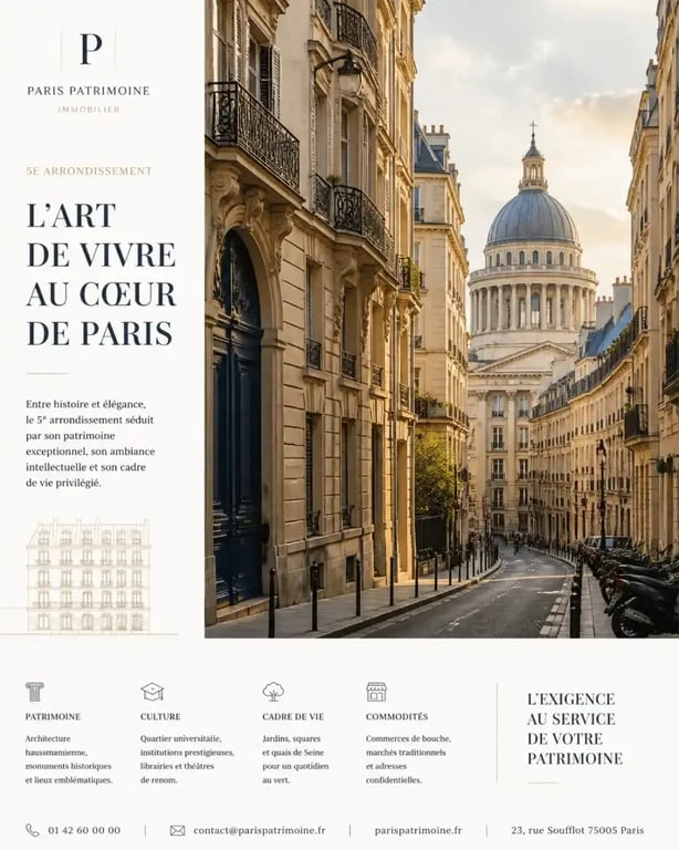Chasseur immobilier Paris 5 : appartement de prestige dans le 5e arrondissement
