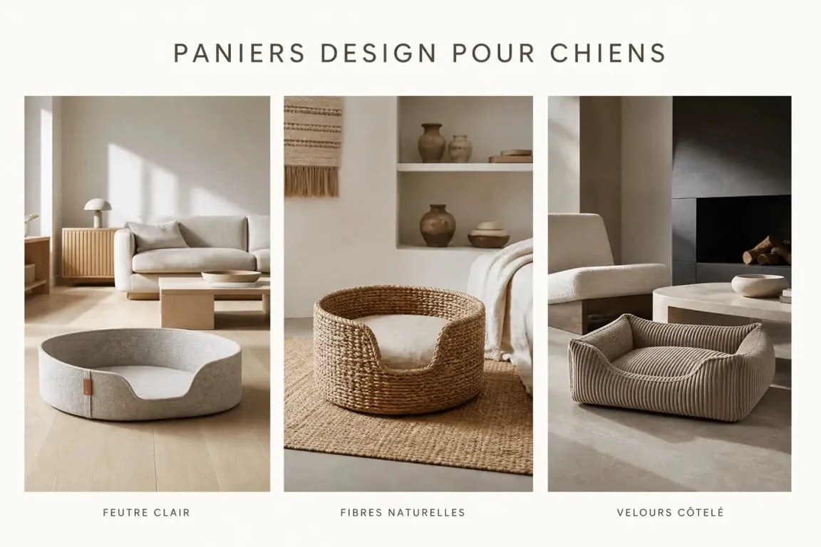 Paniers pour chiens design intégrés dans différents intérieurs