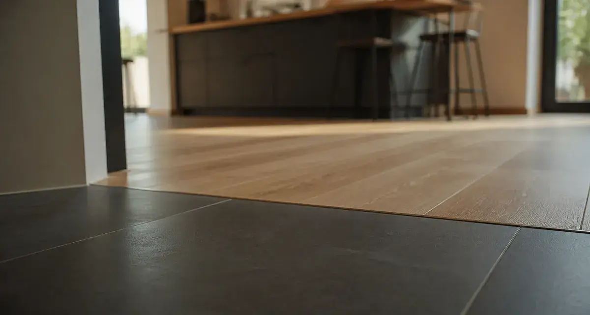 Melange carrelage et parquet : jonction propre carrelage et parquet
