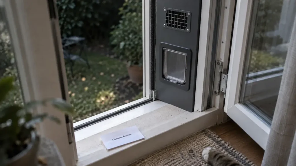 Une chatière pour fenêtre sans perçage protège le vitrage, à condition de bien choisir la pose