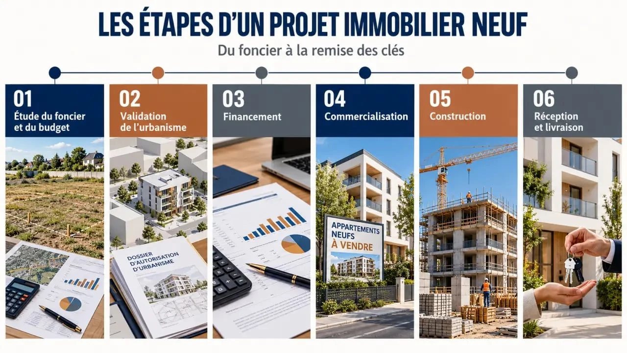 Étapes d’un projet de conception immobilière, du terrain à la remise des clés