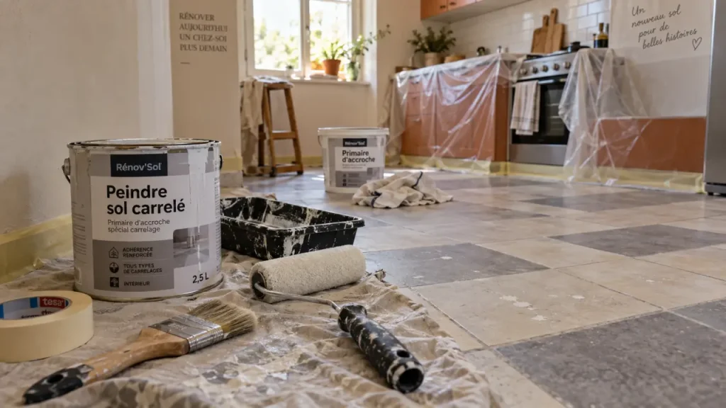 Peindre un sol carrelé sans sacrifier sa tenue : préparation, peinture et séchage
