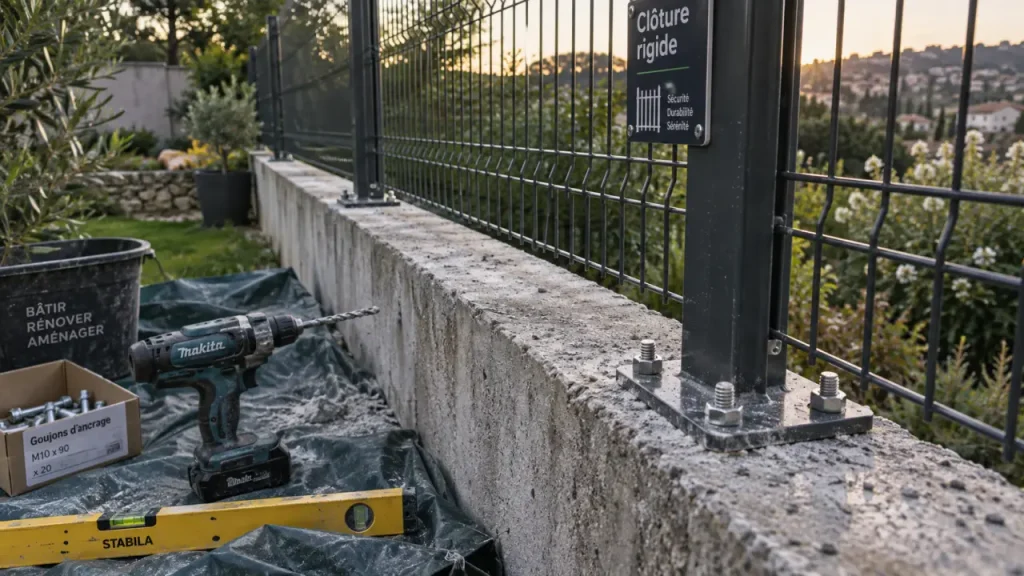 Pose de grillage rigide sur muret : les 2 méthodes pour une clôture durable