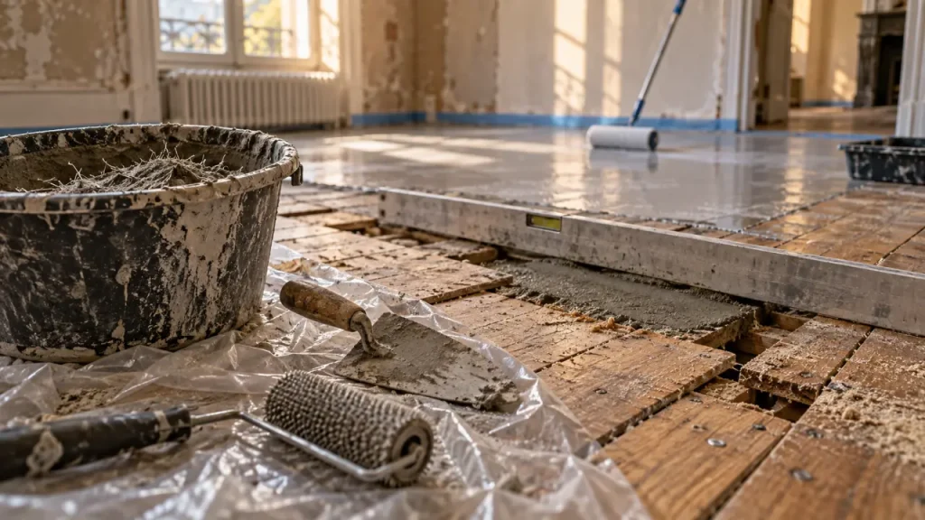Ragréer un plancher bois : 30 mm d&rsquo;épaisseur et les bons réflexes pour éviter les fissures