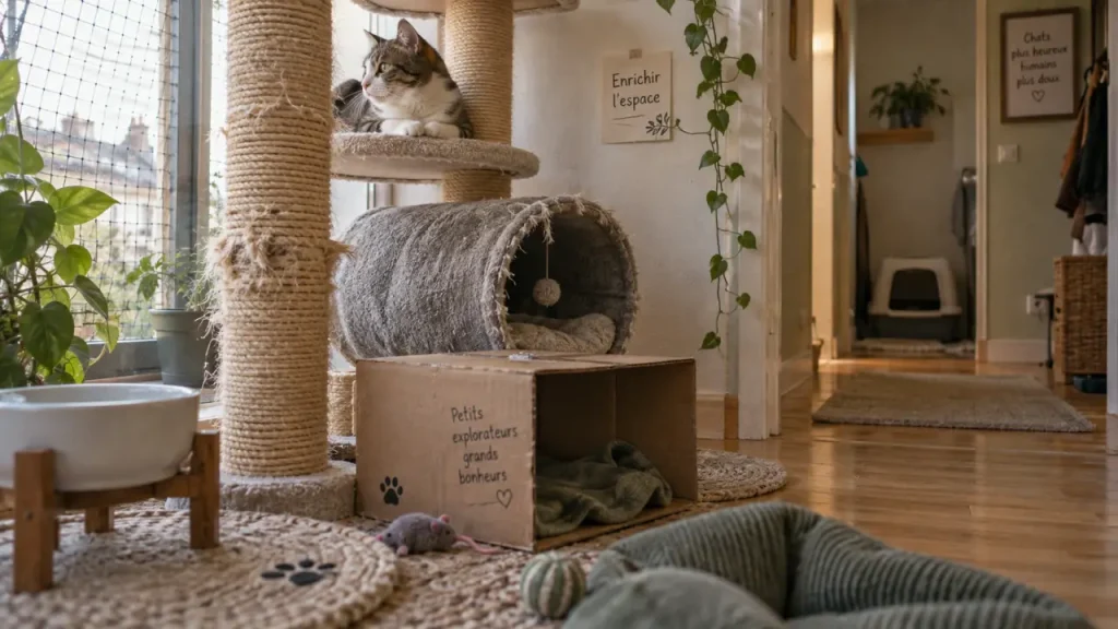 Un chat peut vivre heureux en appartement si son territoire est bien aménagé