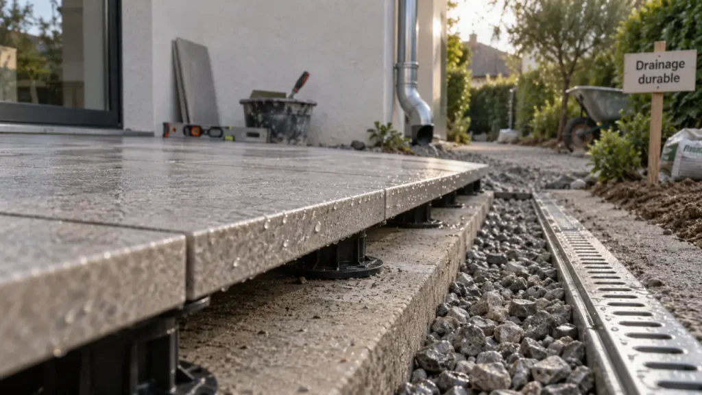 Revêtement de sol béton extérieur : le drainage décide de la durabilité